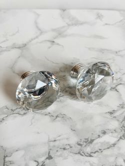 Crystal Glass Diamond Shaped Knobs for DIY Cabinet & Drawer Pulls | Set of 2