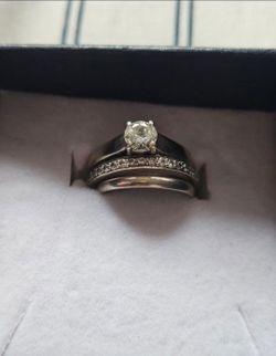 Diamond Engagement Ring + Wedding Band