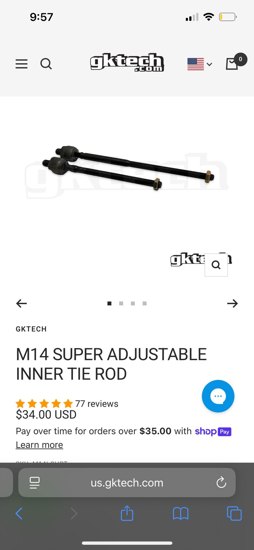 GK Tech Inner tie rod set Nissan skyline R32 S13/14