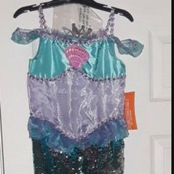 Mermaid Dress-up Halloween Costume girls size 7/8 with Tiara