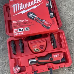 Milwaukee M12 12-Volt Lithium-Ion Force Logic Cordless ProPress Pro Press Tool Kit 3x Jaws w/ 2x 1.5 Ah Battery & Hard Case  $1499  New