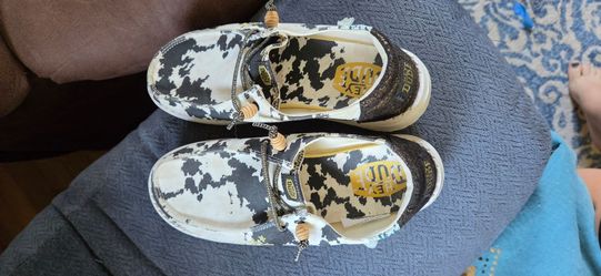 Hey Dude Cow Print Slip-On Shoes