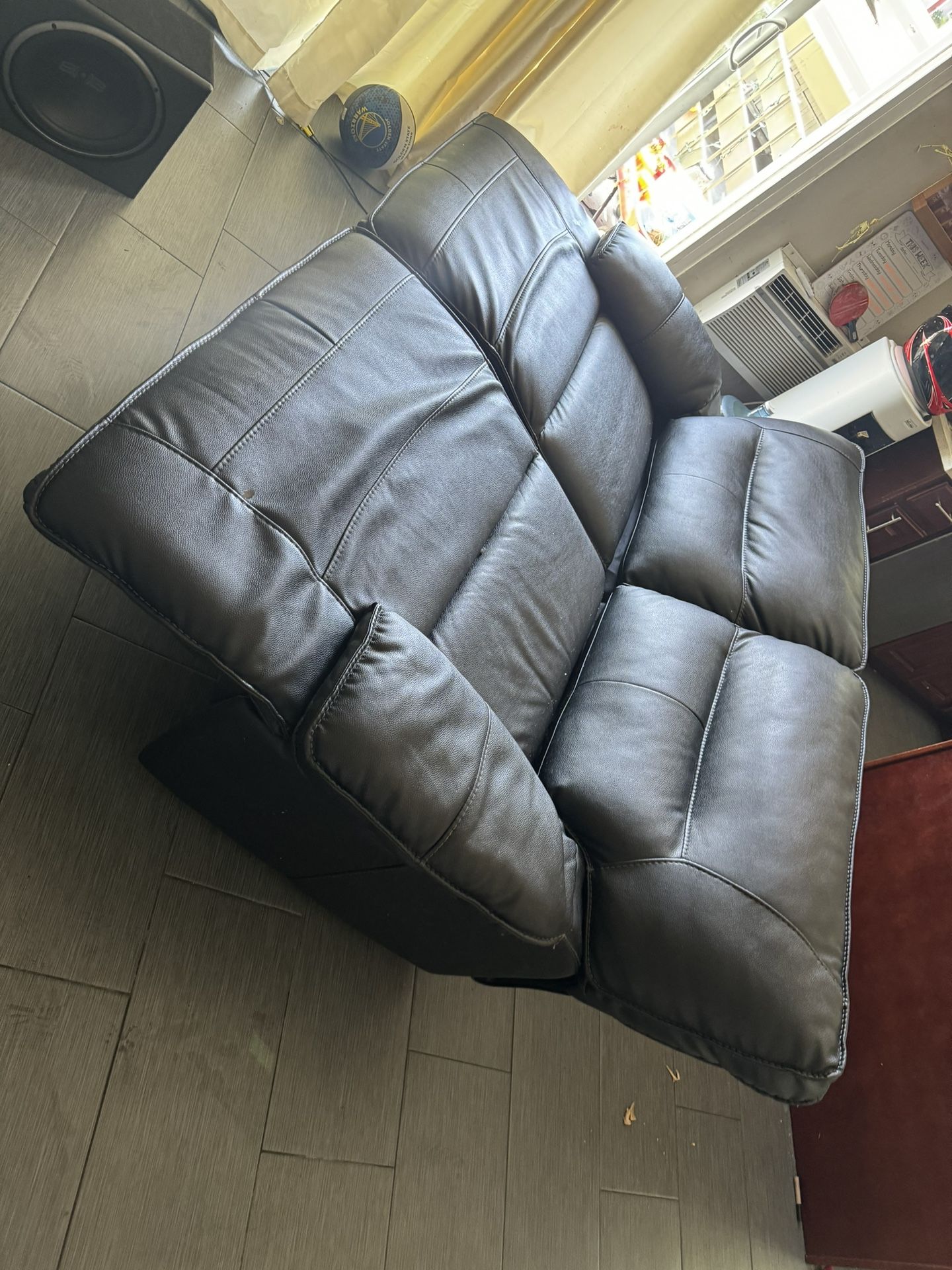 Electric Black Reclining Couch With USB Ports