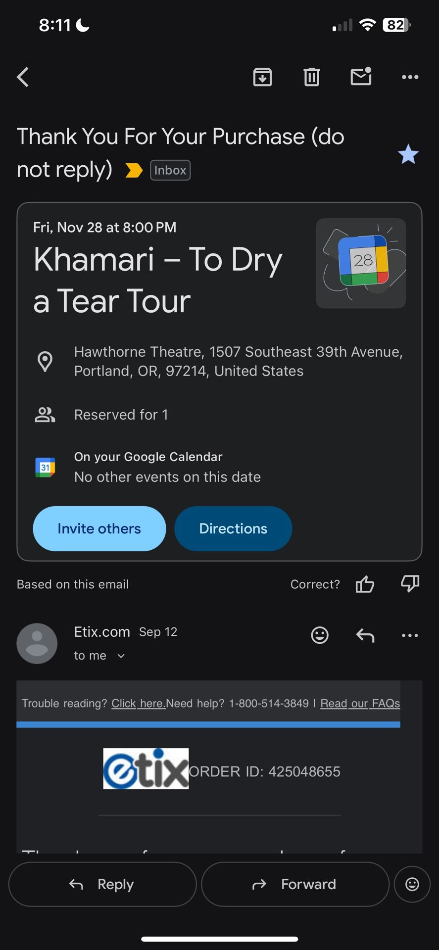 Khamari to Dry A Tear Tour Below Retail Ticket
