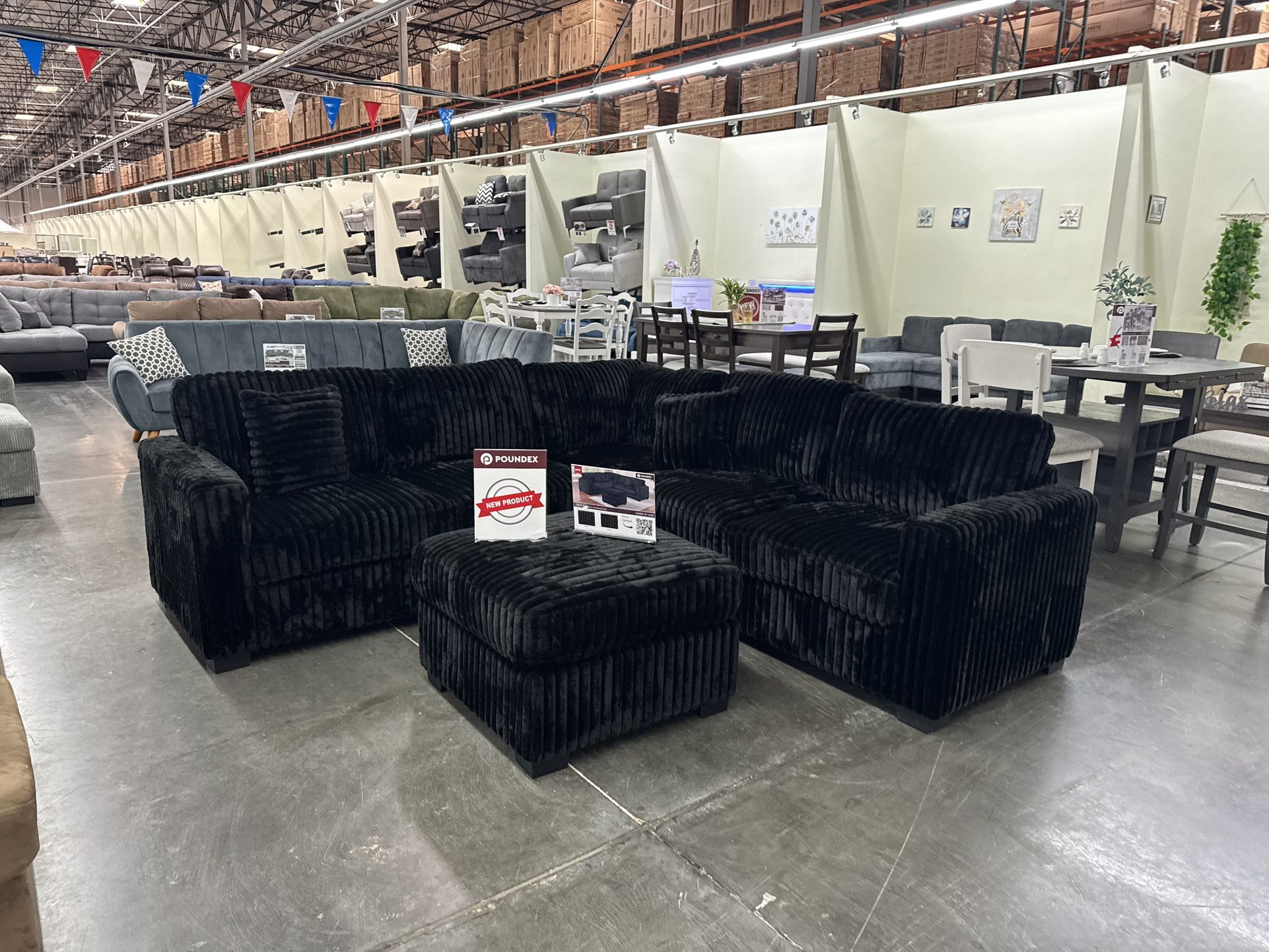 New Black Sectional