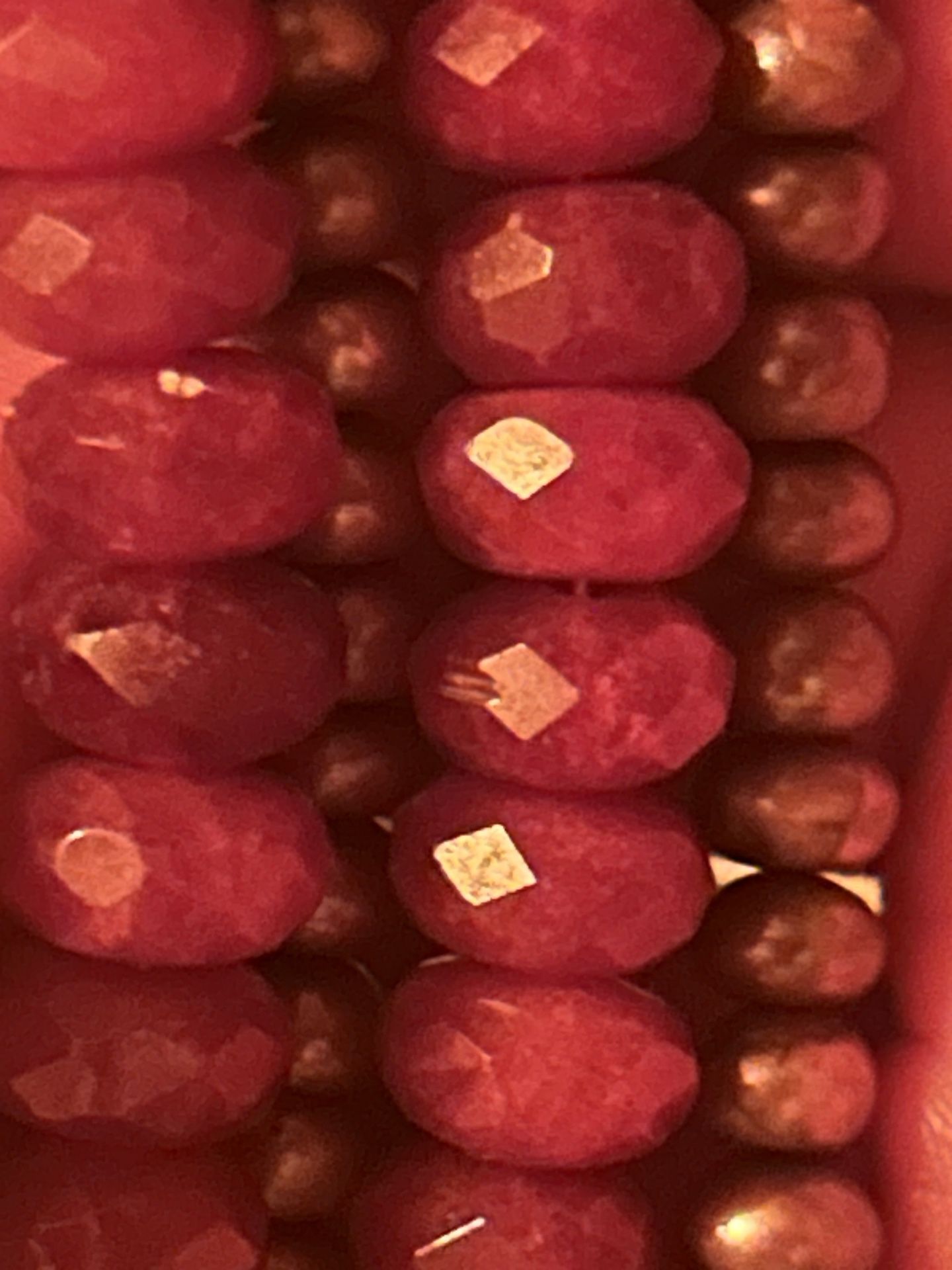 300 carat garnet gemstone necklace with copper beads and 925 clasp