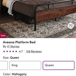Cabin Lounge Style Queen Platform Bed Frame. New!