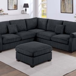 4pcs Sectional Sofa w/ottoman
