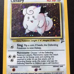 Clefairy HOLO Base Set 2 Pokémon Card