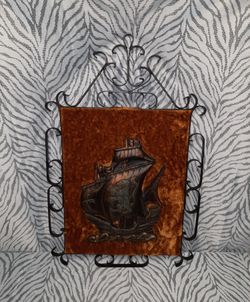 Vintage Sailing Ship With Lion's Crest Wall/Door Plaque