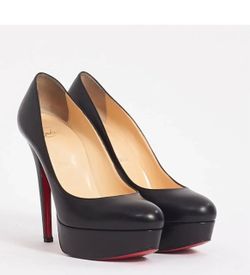 Christian Louboutin Black Leather Platform Heels
