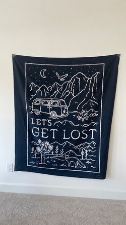 Let's Get Lost Black Wall Tapestry