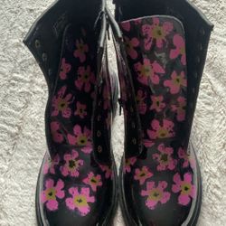 Dr. Martens Floral Combat Boots 