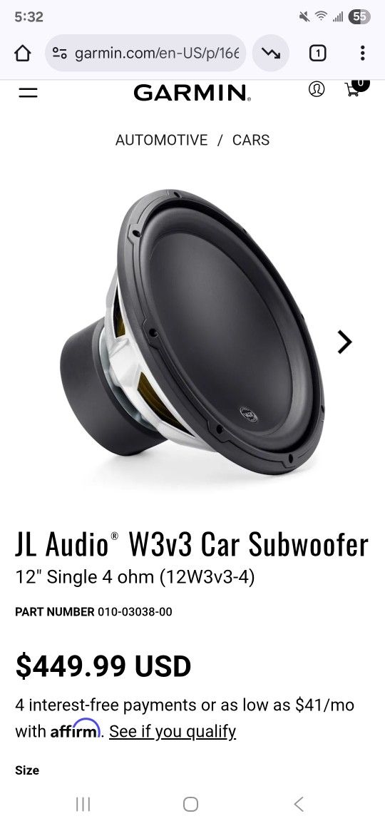 Jl Audio 12w3v3-4 Sub