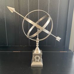 Pewter Silver Armillary Sphere Globe Home Decor