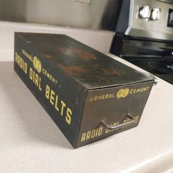 Antique Radio Dial Belts Steel Component Box