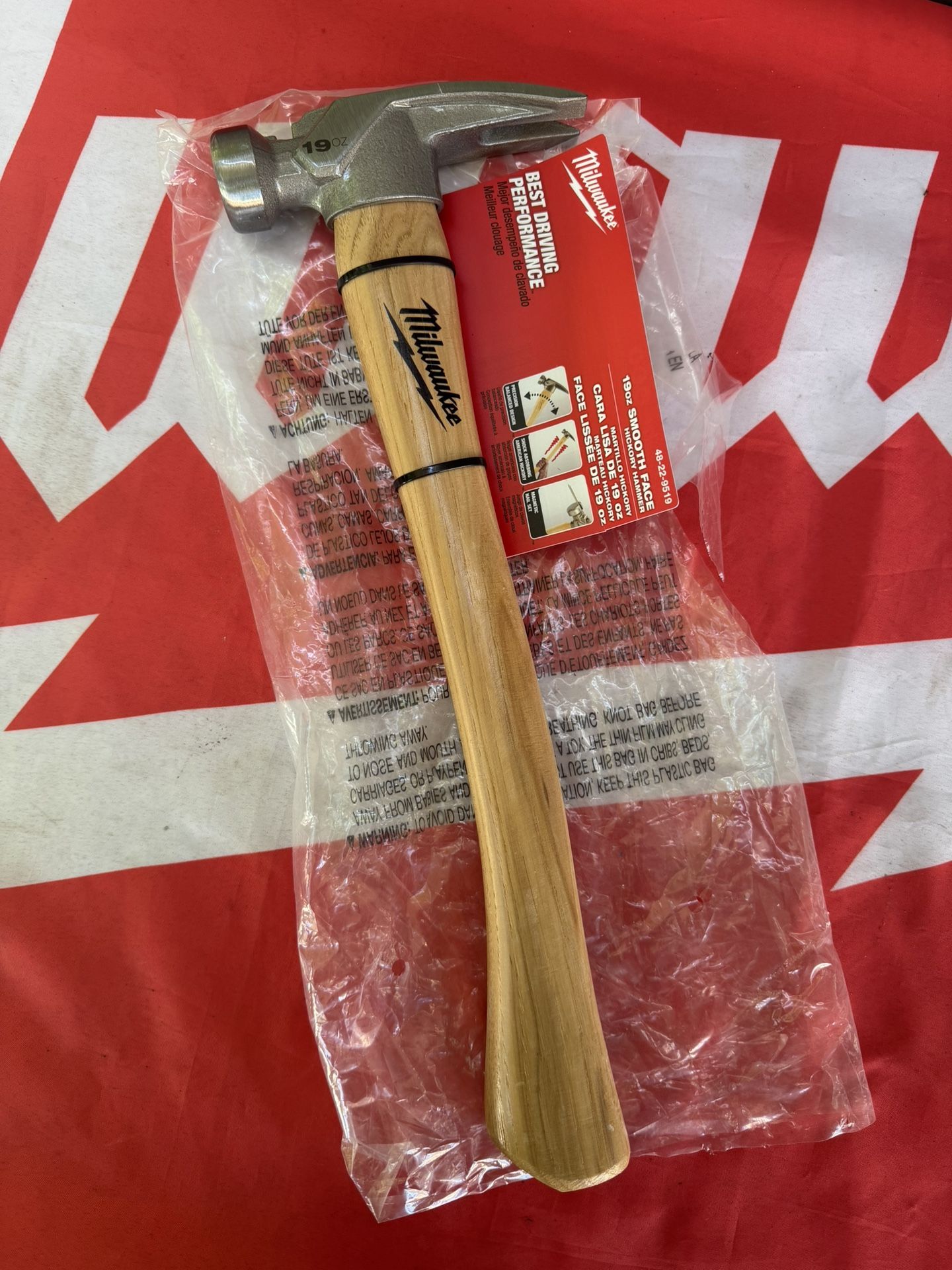 Milwaukee 19 oz. Smooth Face Hickory Wood Framing Hammer