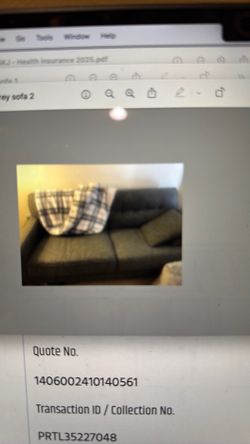 Grey sofa - excellent condition - used for 6 months by 1 person only