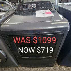 GE PROFILE 7.4 CU. FT. CAPACITY SMART ALUMINIZED ALLOY DRUM ELECTRIC DRYER WITH SANITIZE 