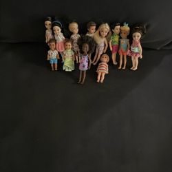      Muñecas Mini Barbies  Lot 12 Piezas 