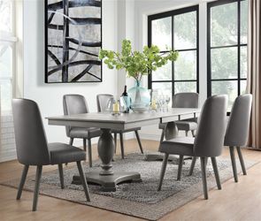 Brand new classic grey(gray) 7pcs dining table set