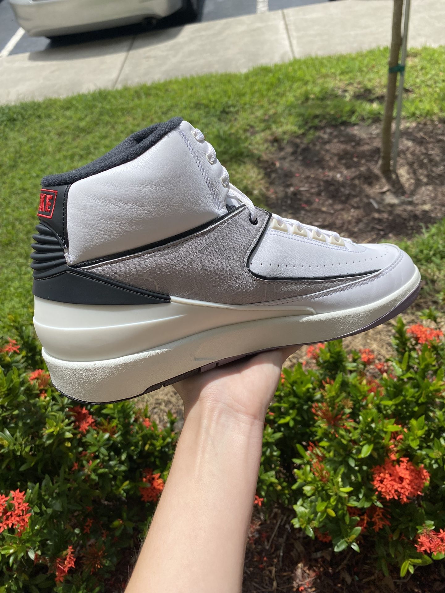 Nike Air Jordan 2 Retro White Python Sneakers OG DR8884-102 Mens Size 11.5