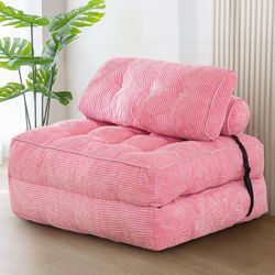 Folding Sofa Bed, Convertible Chair Bed with Pillow Foldable Couch with Back Support, Portable Fold Out Chair Comfy Floor Sofa for Living Room Bedroom