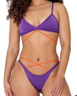 Two piece Purple and orange bathing suit