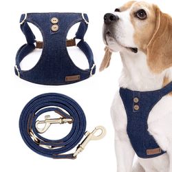 Puppytie Dog Harness, No Pull Dogs Harness and Multi-Function Leash Set for Medium Dogs Easy Walk Everyday Adjustable Soft Dog Vest Harness Fashionabl