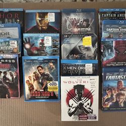 “MARVEL” Blu-Ray Lot: (15)Movies. “Avengers, Thor, Ironman,Spider-Man X-Men++. MINT!!!😎