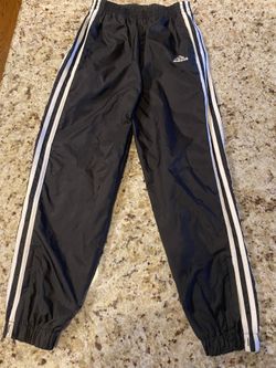 Adidas Youth XL Track Pants – Black with White Stripes