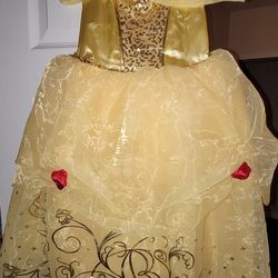 open lace back dress Princess Dress- Yellow Large (7-8)