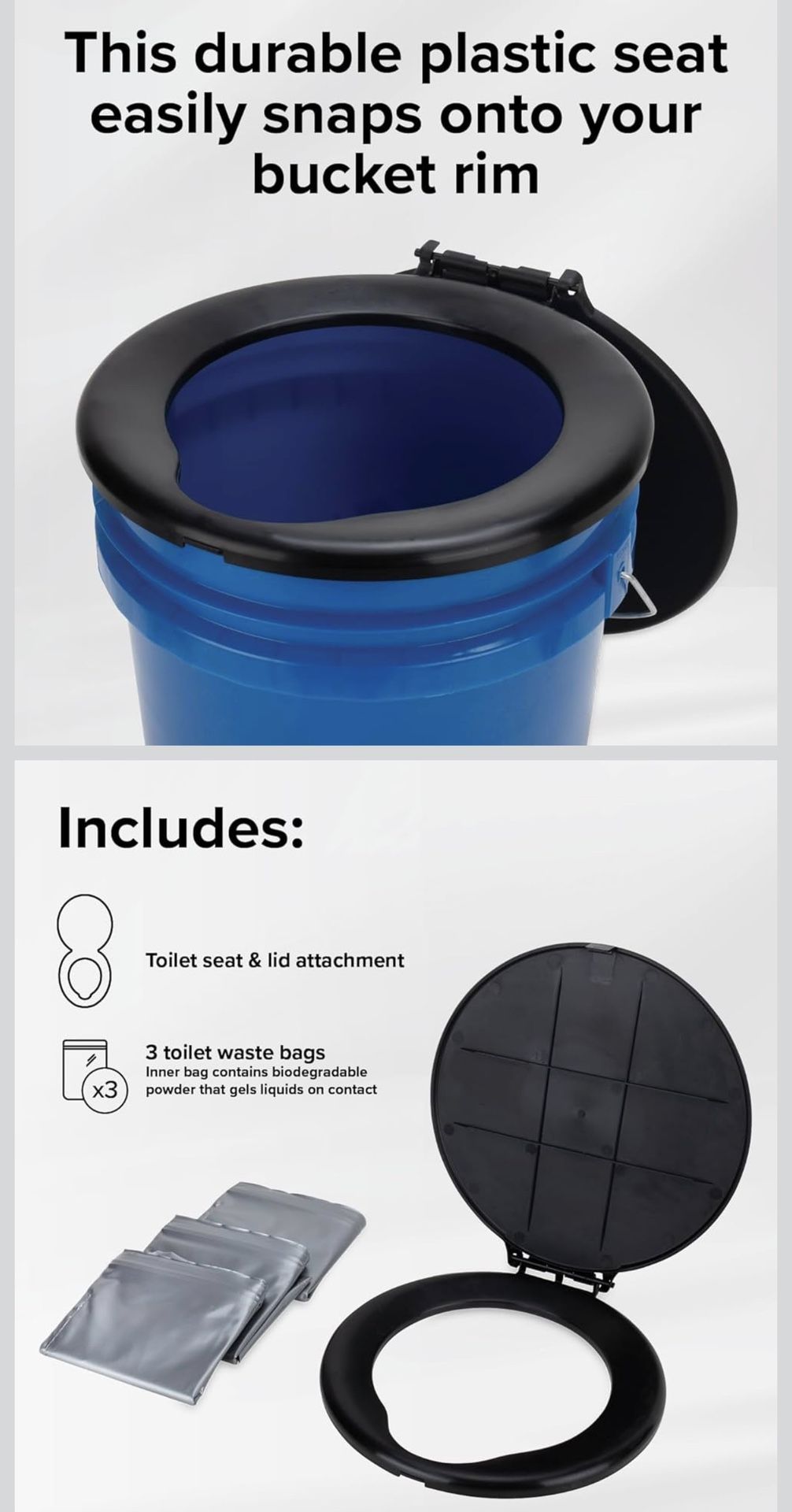 Camping Toilet Portable Bucket With Liner Bags  (never Used)- $8