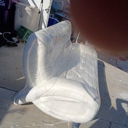 White Leather Fancy Big Size Baller Couch