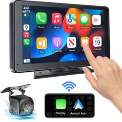 Portable Wireless with Apple CarPlay and Android Auto Screen for Car