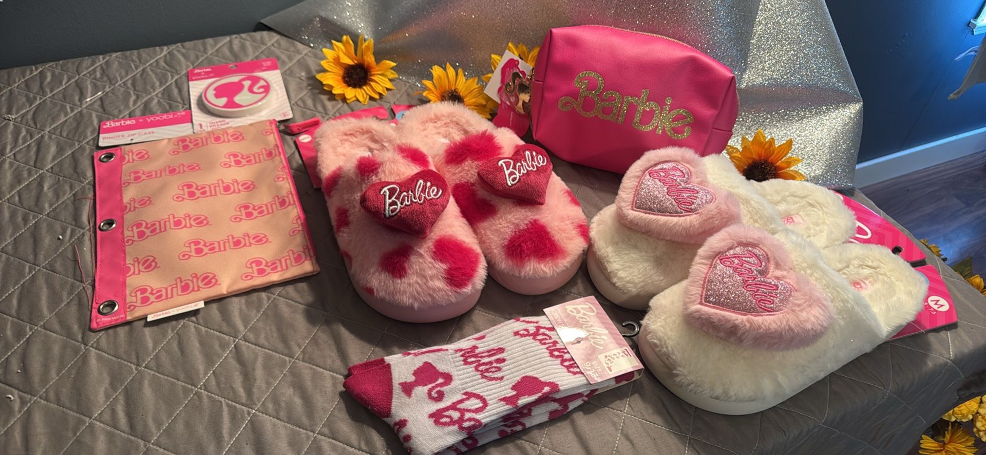 2 Pairs Of Women’s Barbie Slippers NWT And Free Bonus Items