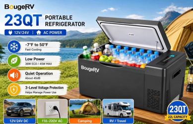 Brandnew Car/Truck Refrigerator 100% Good BougeRV CR22 In Factory Sealed Box Quiet Compressor