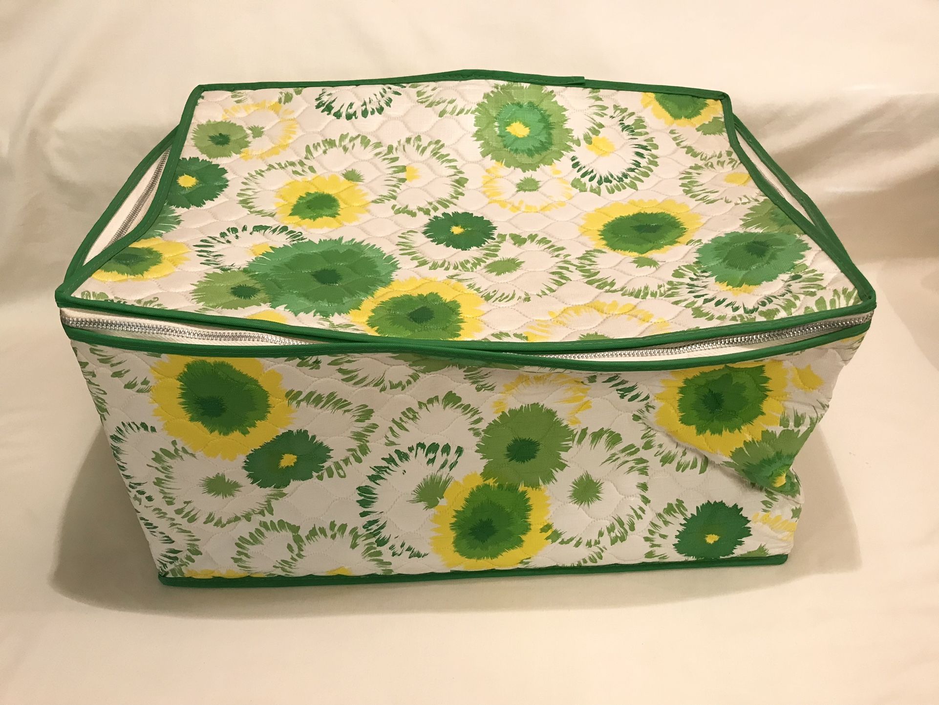 Vintage Quilted Vinyl Storage Bag 