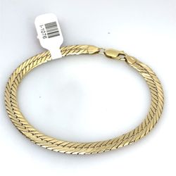 14KT Yellow Gold 8.5” Herringbone Bracelet 11.30g 6.2mm I-1076