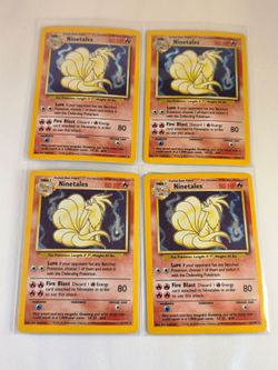 🔥Vintage Pokémon Base Set Ninetales Holo Lot – 4 Cards 🔥