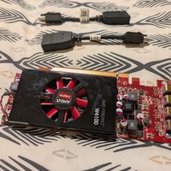 AMD Firepro W4100 Graphics Card (GPU) +2 Mini Display To Display Adapters $20