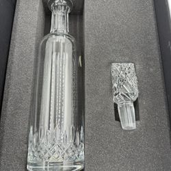 Waterford Crystal Cut Glass Decanter w/ Stopper & Box – Lismore Style