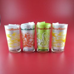 (4) 1950’s Davy Crockett American Pioneer Glasses