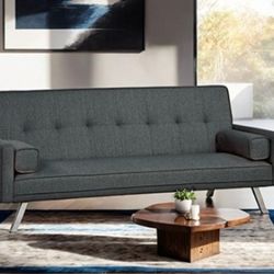 Brand New Dark Grey Futon Sofa Sleeper 