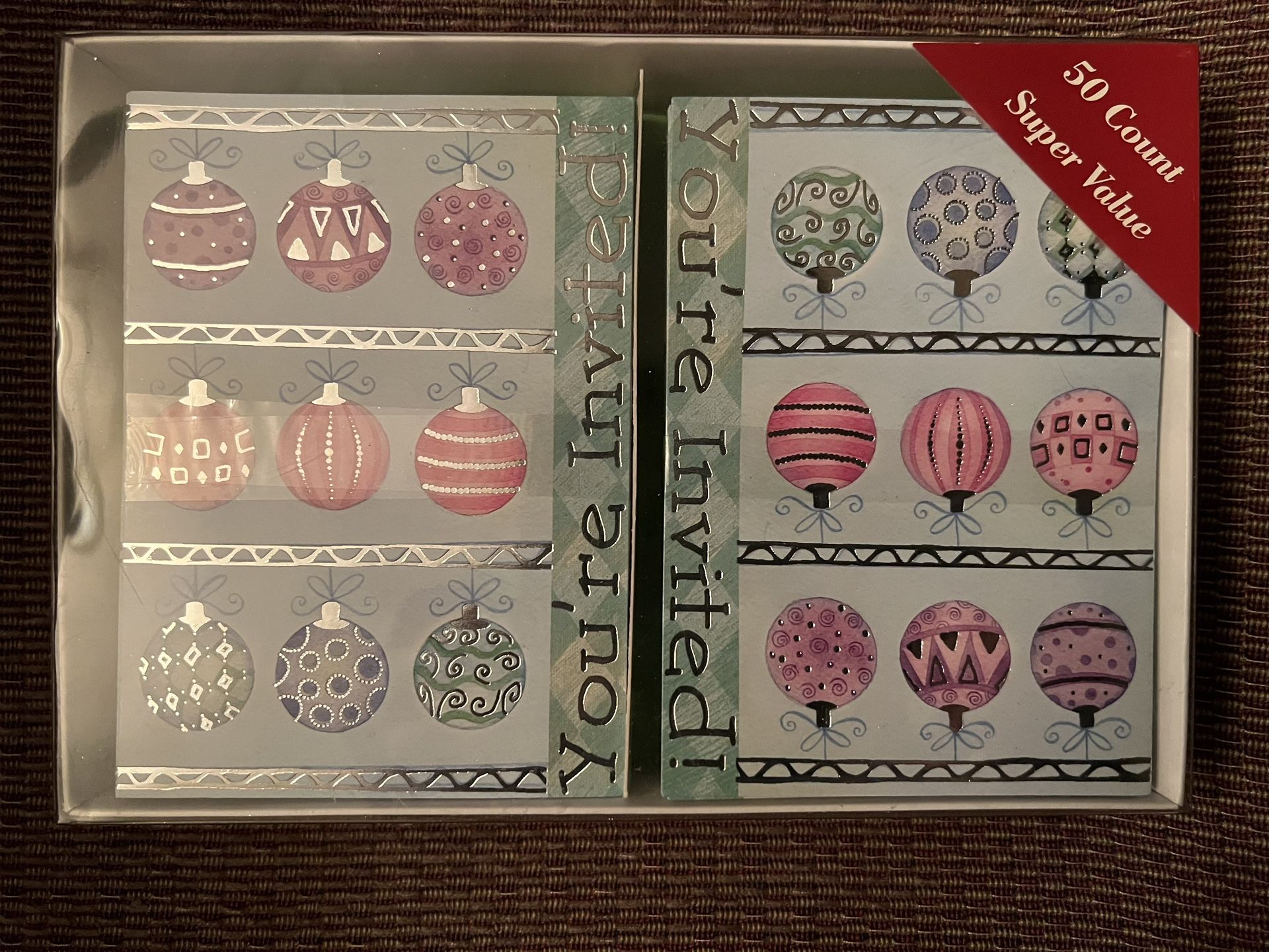 50 Count Christmas / Holiday Party Invitations (Open Box, New, Never Used)