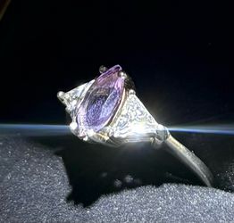 Vintage Marquise-Cut Amethyst Three-Stone Ring