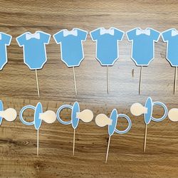 It’s A Boy Baby Shower Cardstock Cupcake Toppers Lot Of 12
