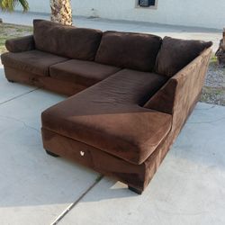 2 Piece Sectional Brown Sofa Couch-DELIVERY AVAILABLE 