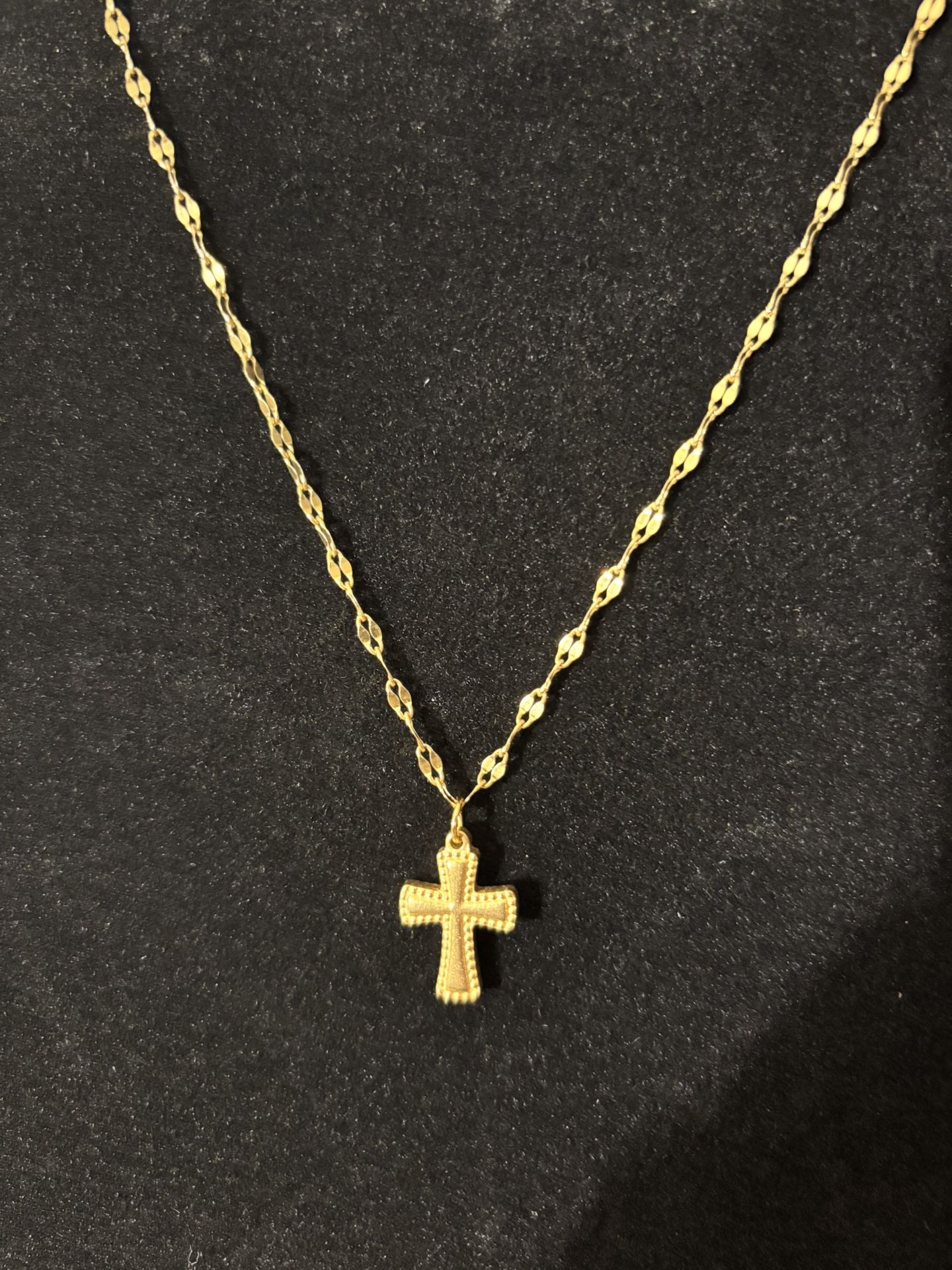 Jewelry Cross Necklace Gold Plated Stainless Steel
