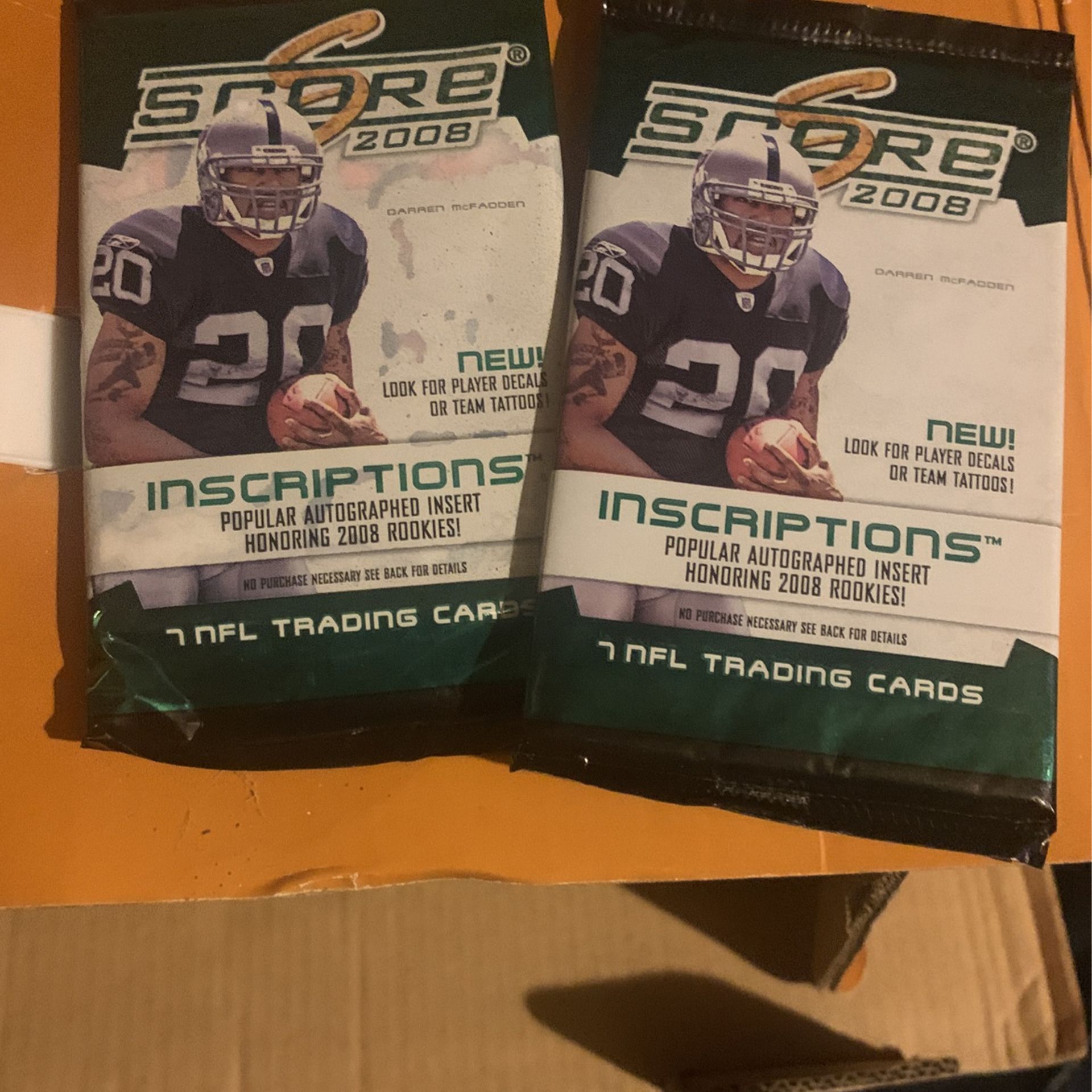 2 Packs 2008 Score Inscriptions Trading Cards